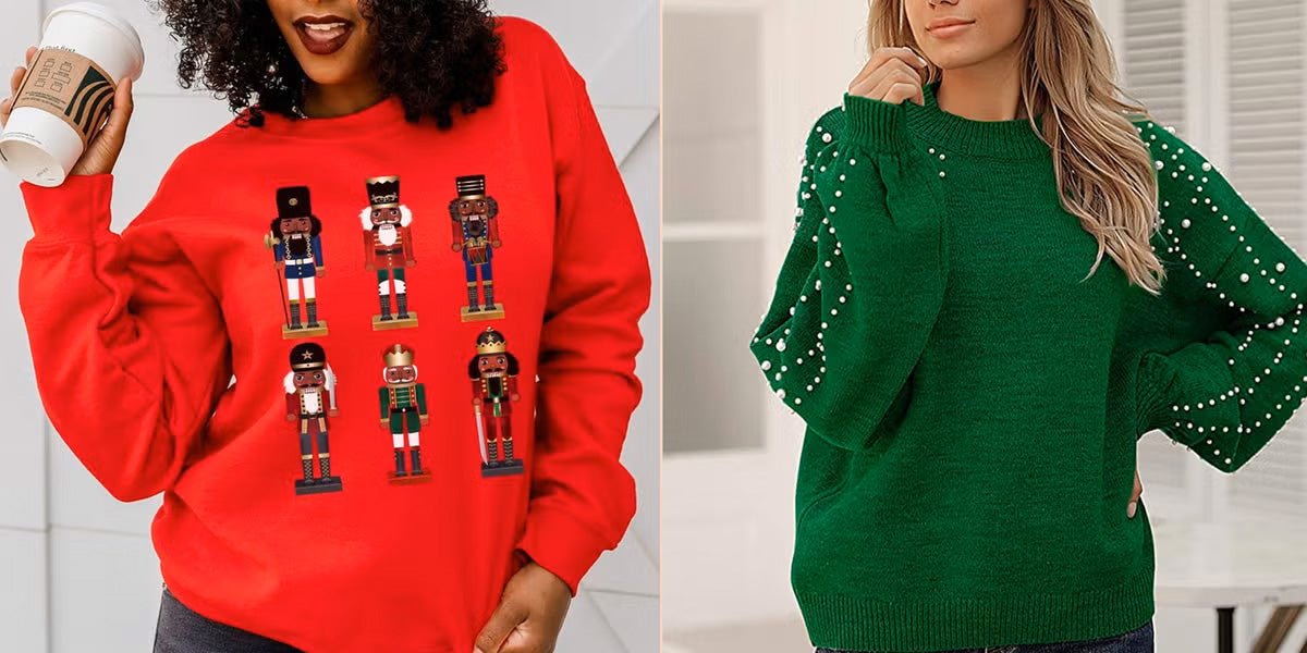 60+ Beautiful Christmas sweaters, Christmas sweaters HOT TREND for girls - Celidior