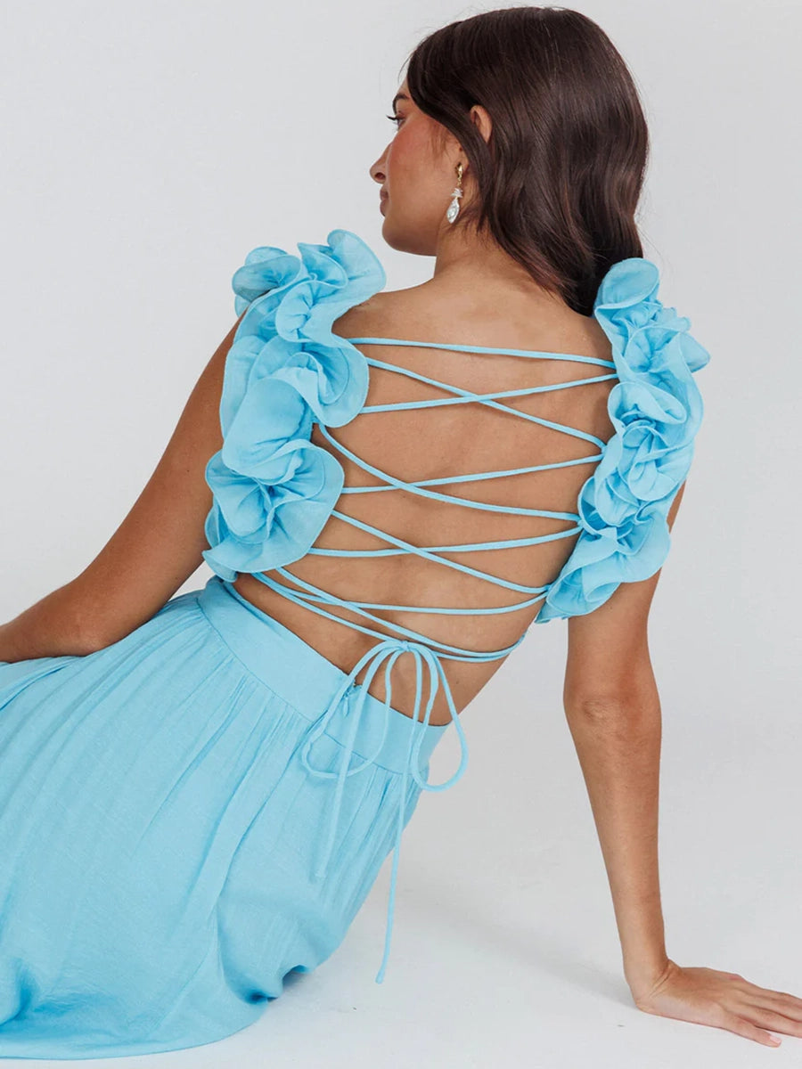 Abella Casual Backless CrossStrap Dress