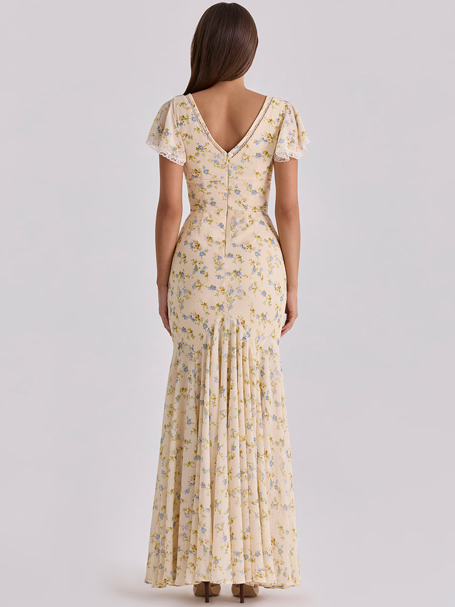 Aduere V-Neck Long Flowing Maxi Dress