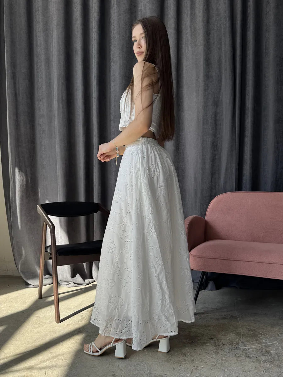 Aige Vest And Lace Skirt Set