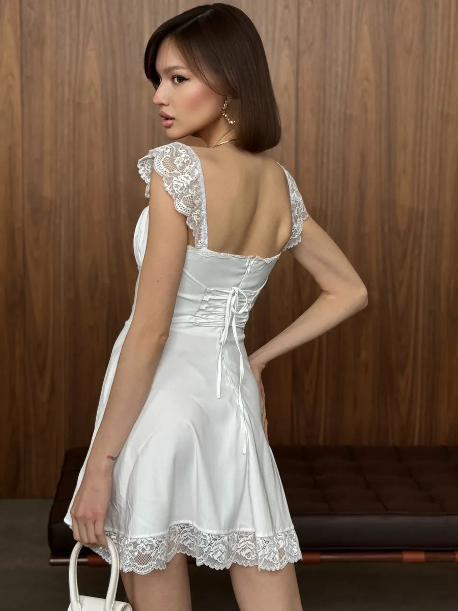 Andora Simple Square Neck Slim Halter Dress