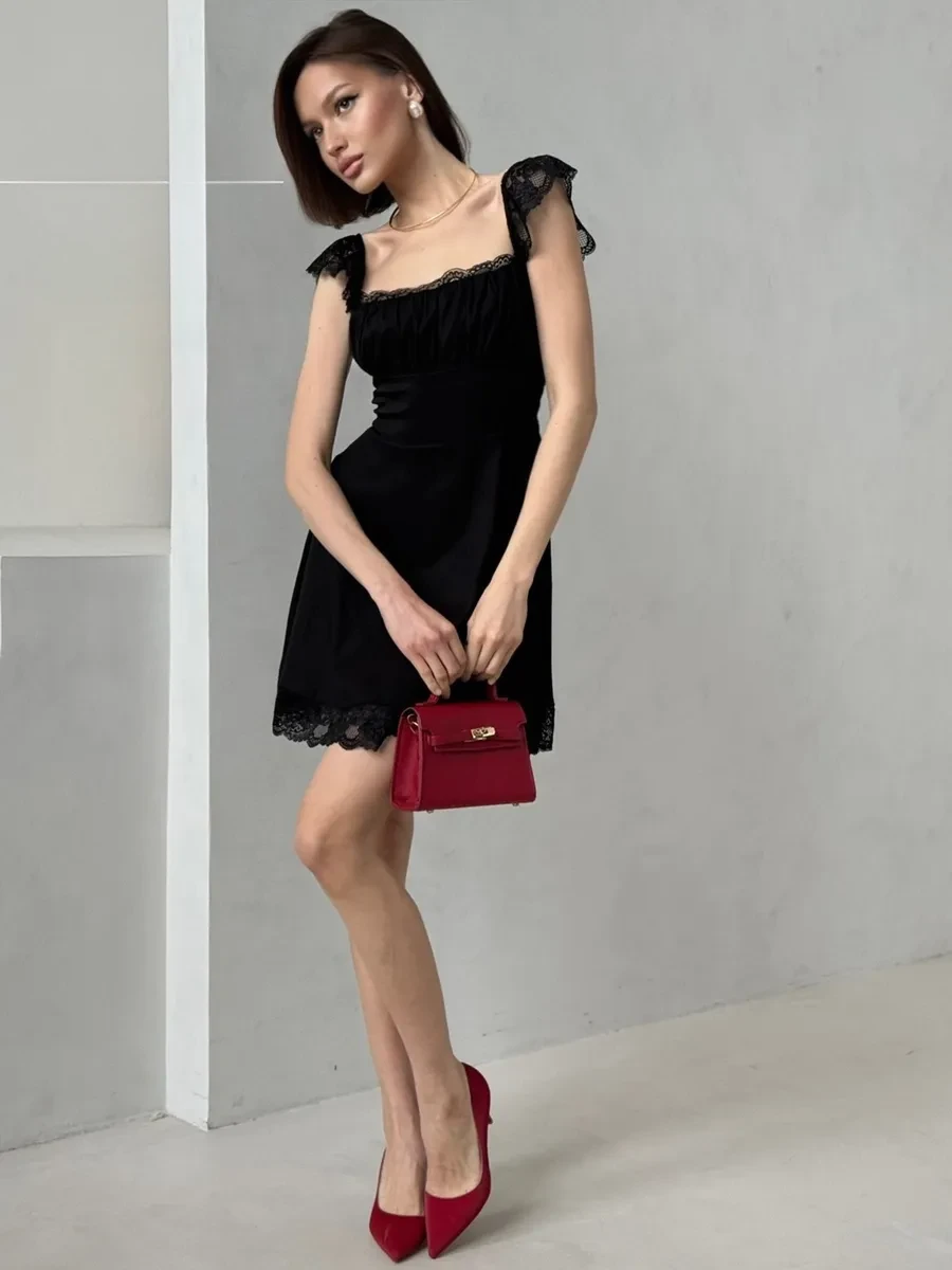 Andora Simple Square Neck Slim Halter Dress