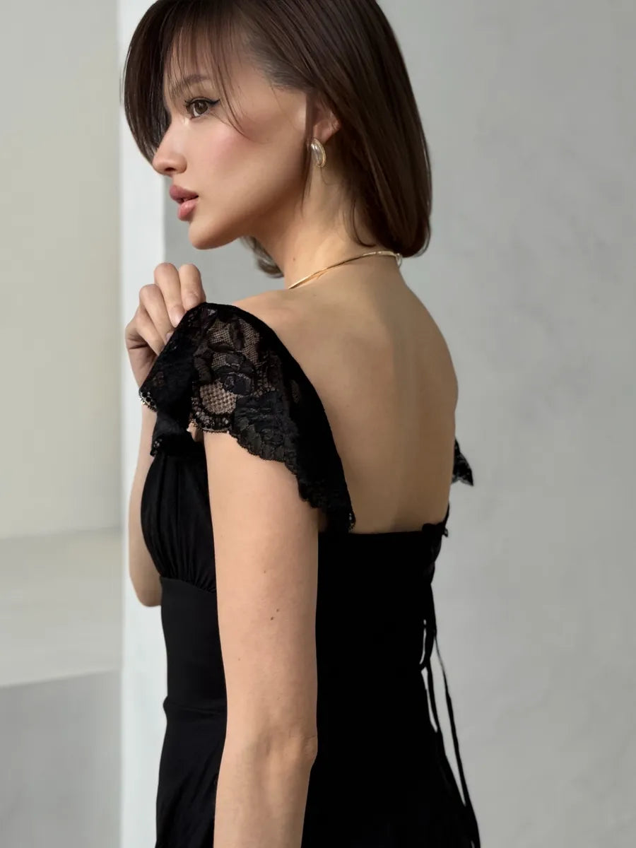 Andora Simple Square Neck Slim Halter Dress