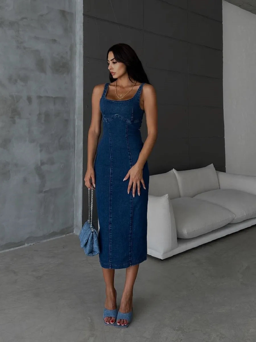 Arabe Zippered Vest Style Suspender Dress