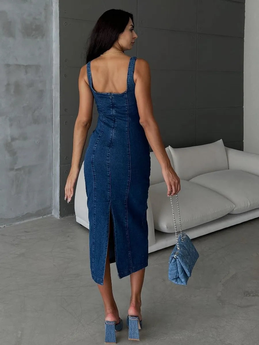 Arabe Zippered Vest Style Suspender Dress