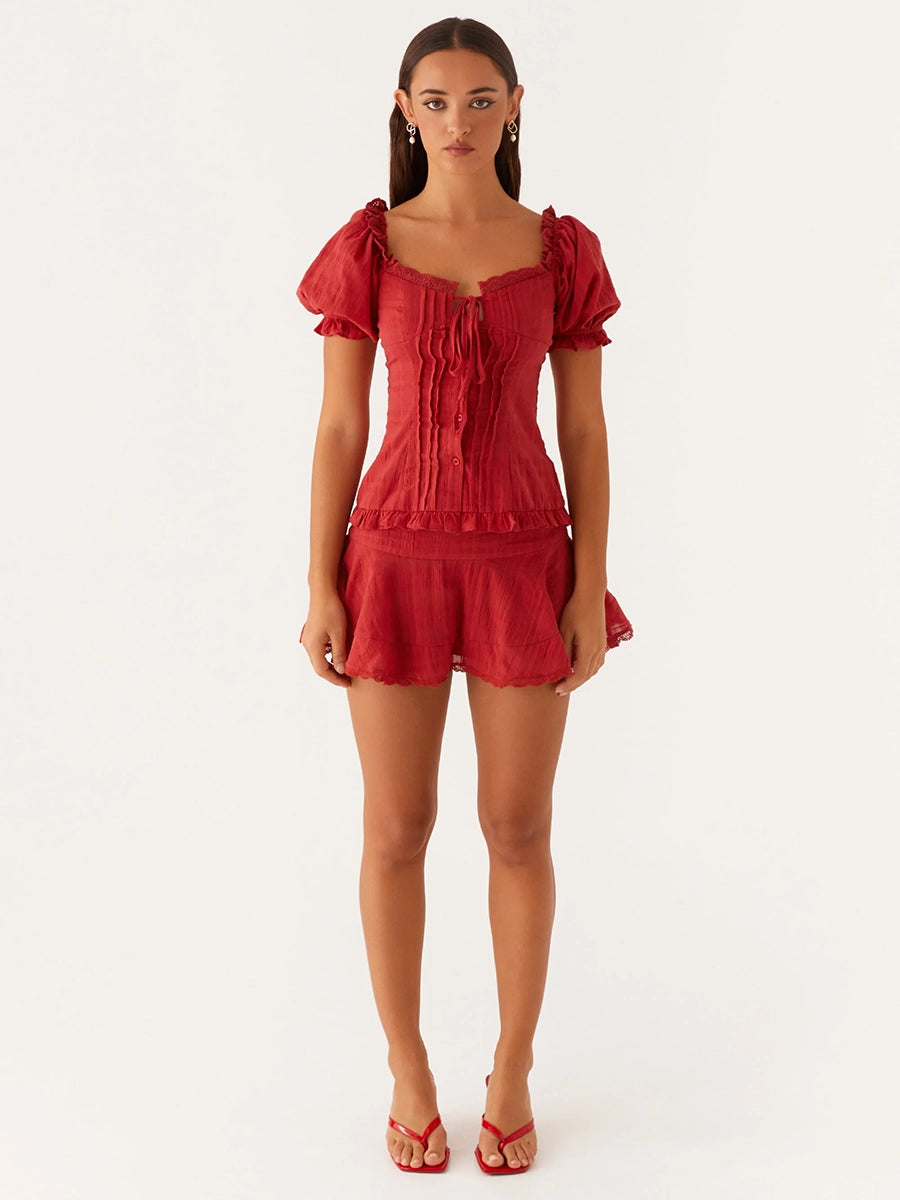 Asmus Woven Ruched Wrap Dress