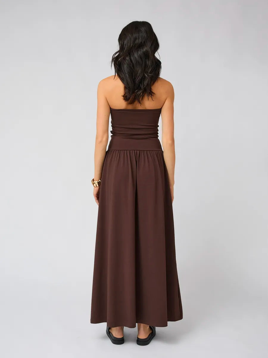 Astrid Strapless Pleated Evening Dress