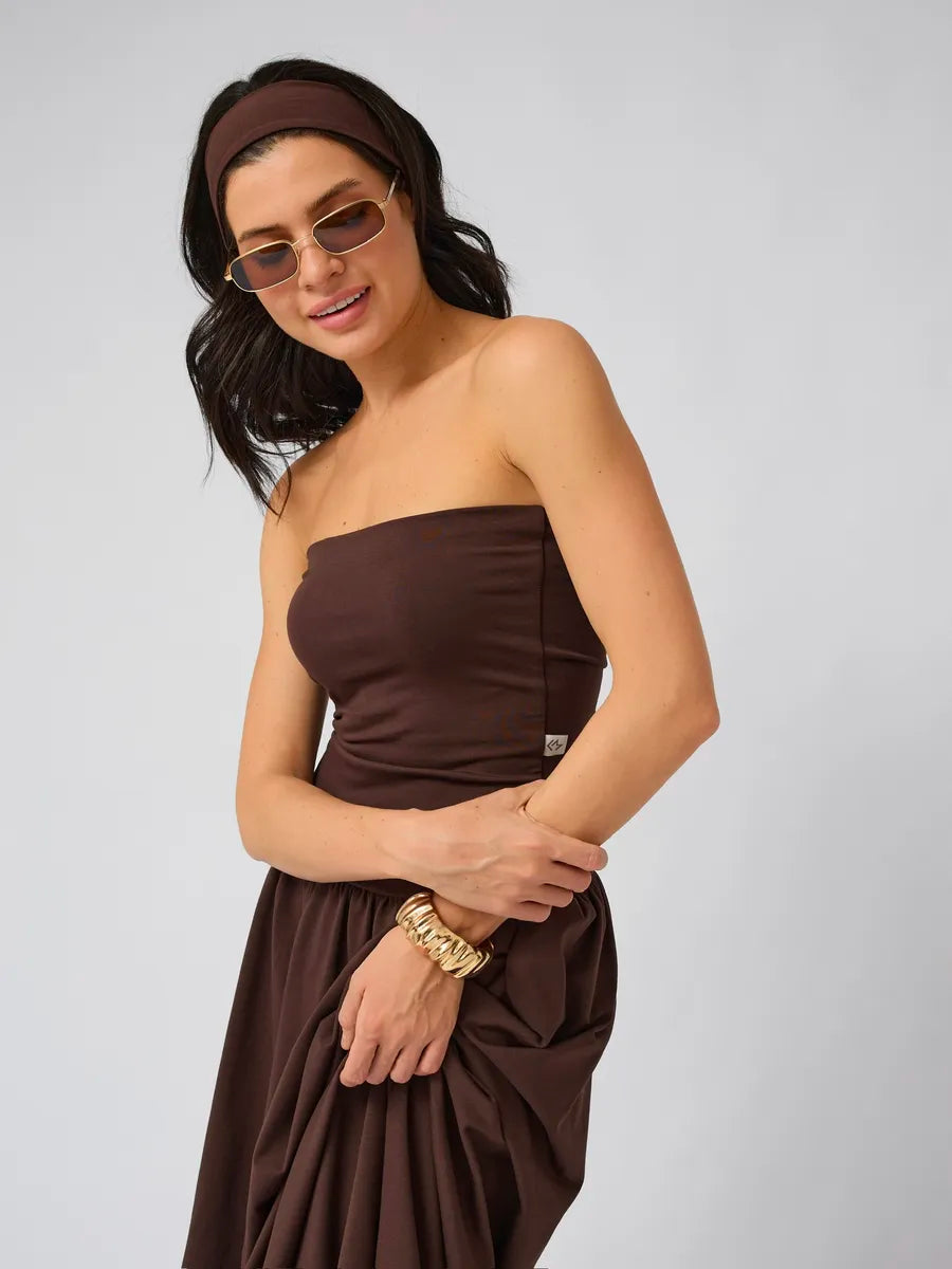 Astrid Strapless Pleated Evening Dress