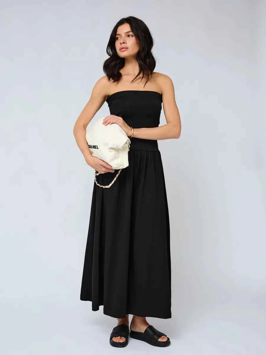 Astrid Strapless Pleated Evening Dress