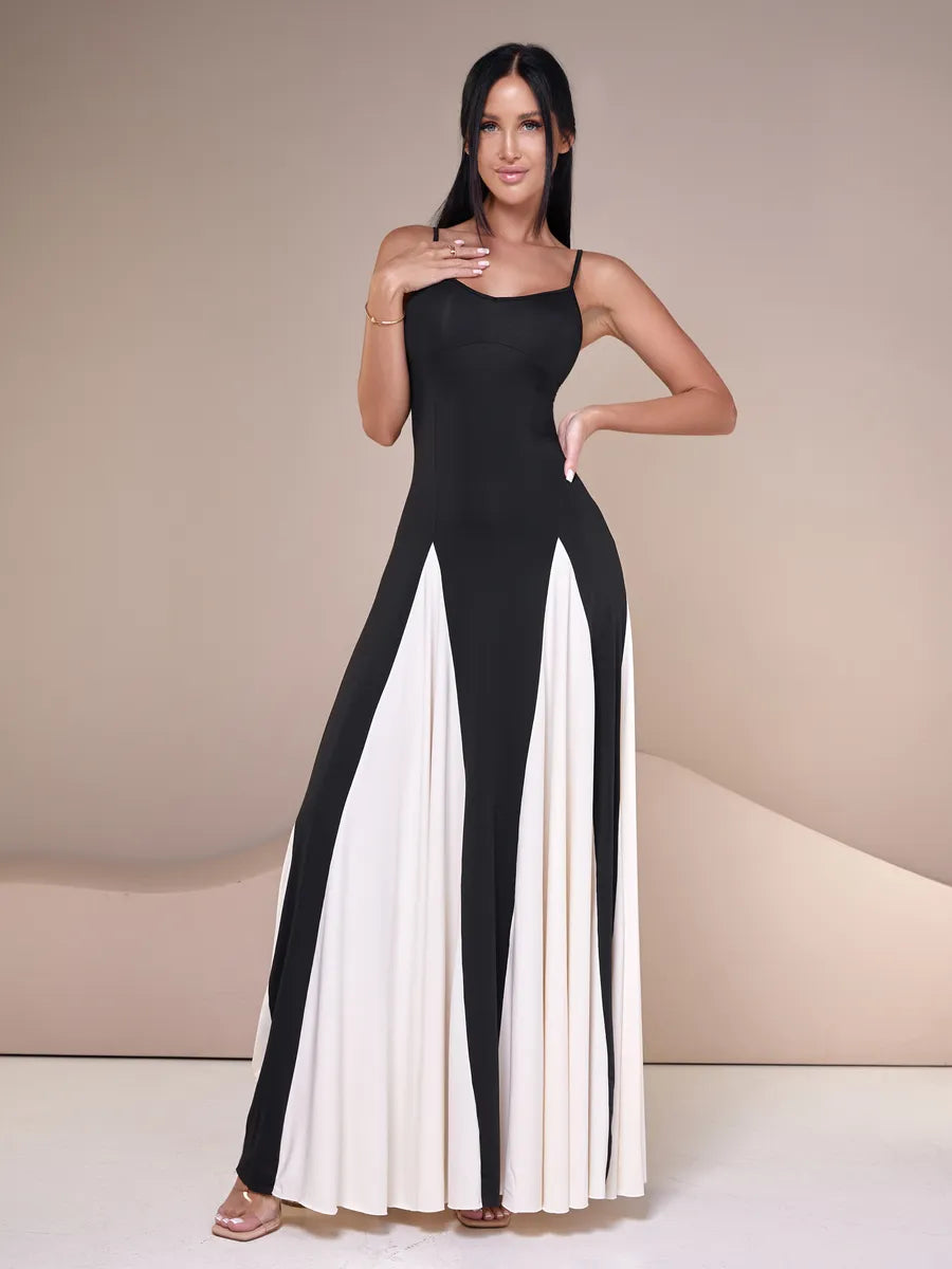 Aurea Color Contrast Sling Dress For Women