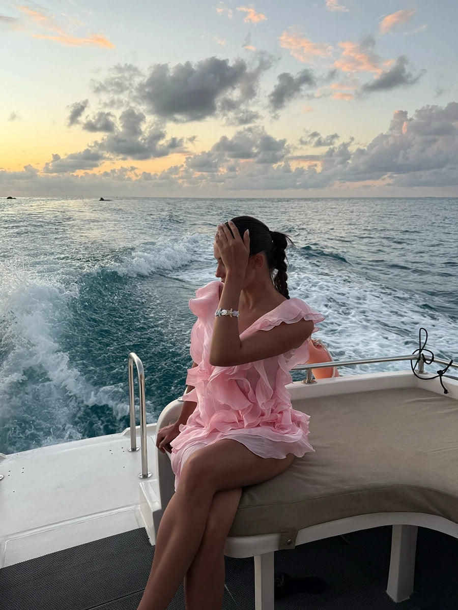 Aytlyn Off Shoulder V-Neck Mini Dress