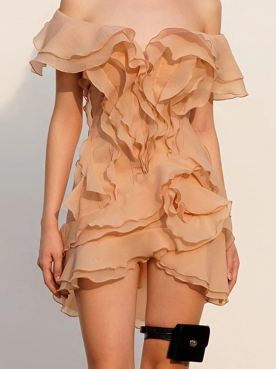 Aytlyn Off Shoulder V-Neck Mini Dress