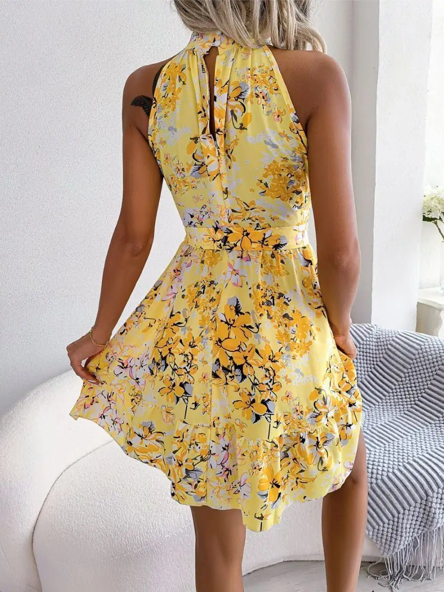 Abbey Flowers Print Halterneck Dressmini dressCelidiorCelidiorCJLY201135801AZnull