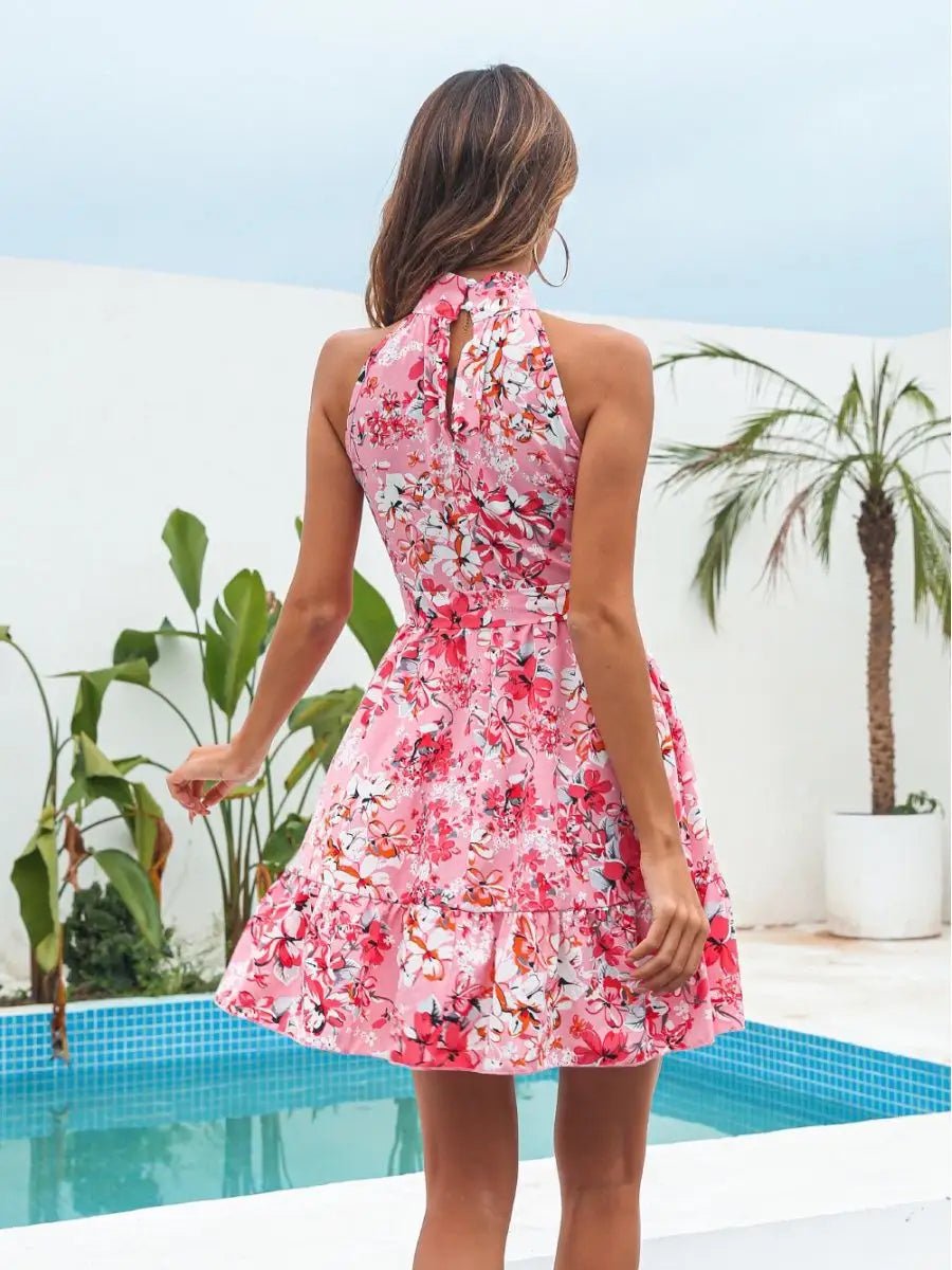 Abbey Flowers Print Halterneck Dressmini dressCelidiorCelidiorCJLY201135811KPnull