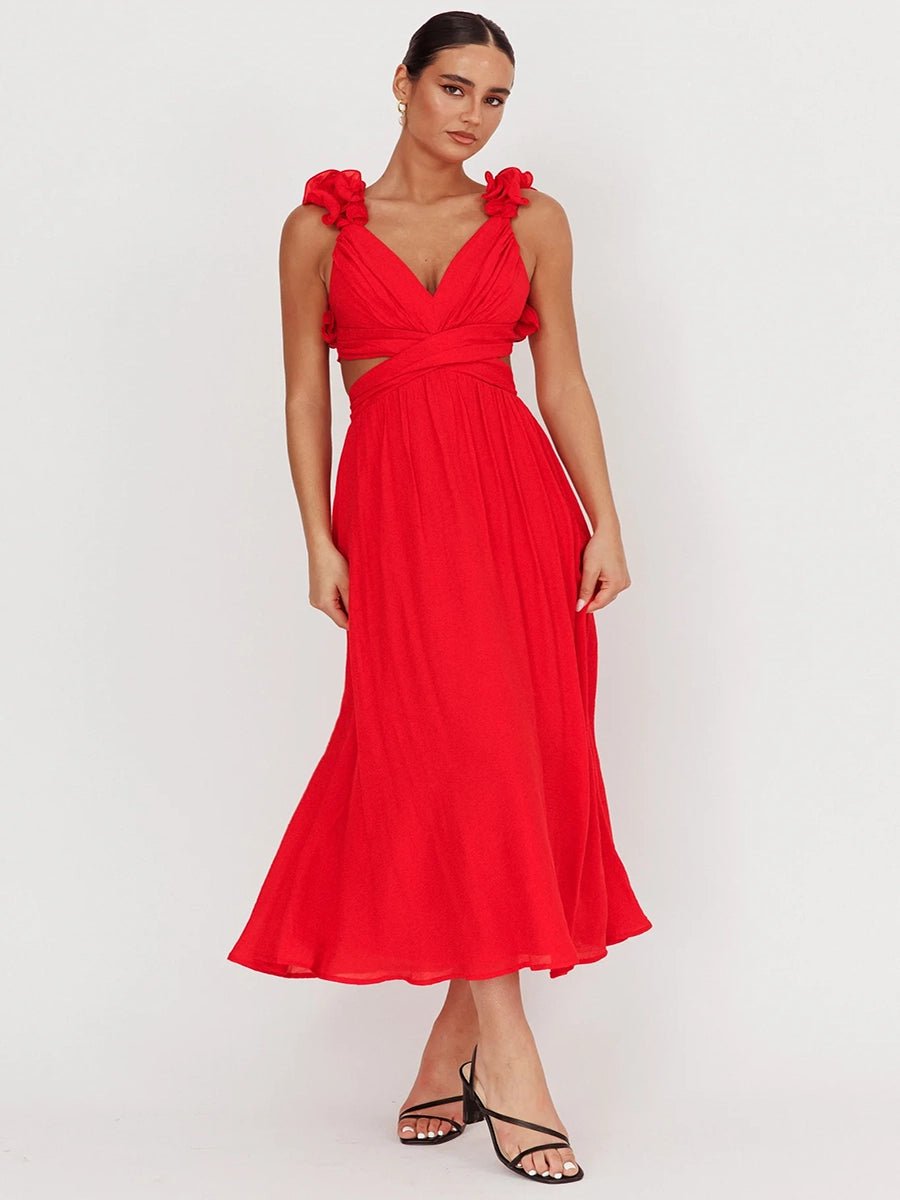 Abella Casual Backless Cross Strap Dressmidi dressCelidiorCelidiorCJLY287571205EVnull
