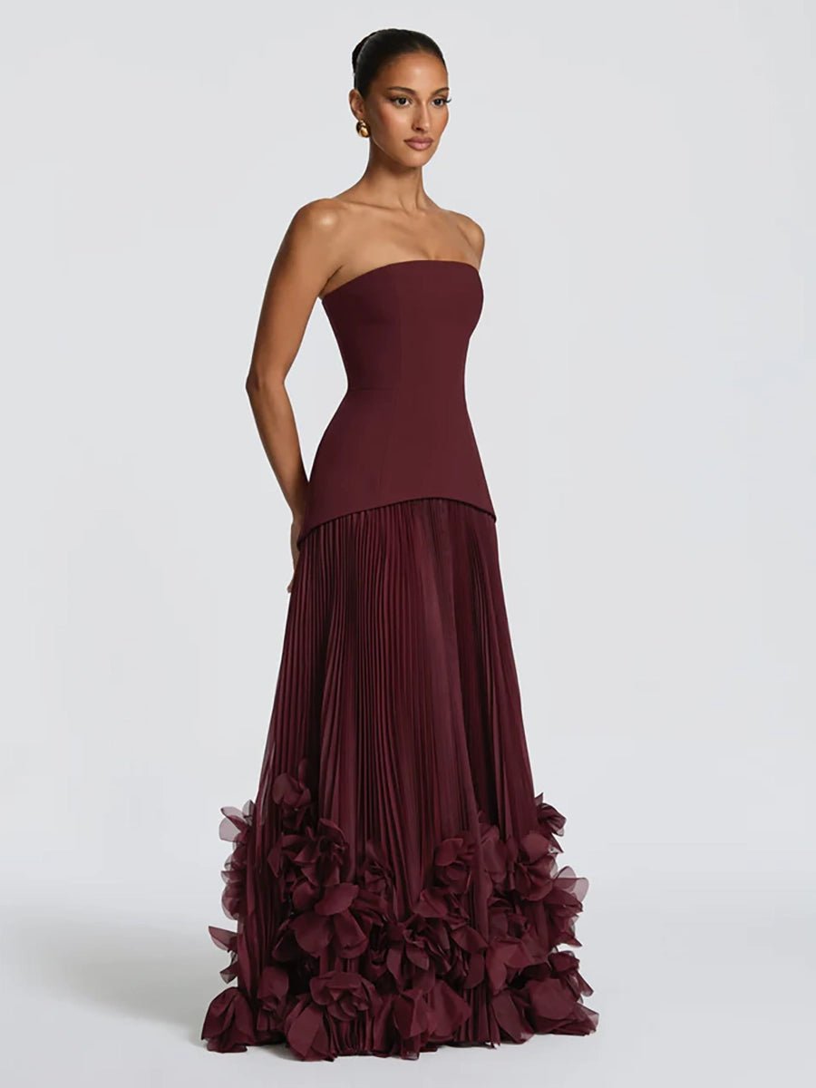 Adela Three - dimensional Petal Style Strapless Dressmaxi dressCelidiorCelidiorCJLY291690001AZnull