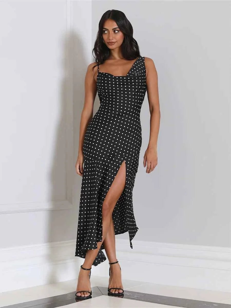 Adow Summer Polka Dot Brace Dressmaxi dressCelidiorCelidiorCJLY202990204DWnull