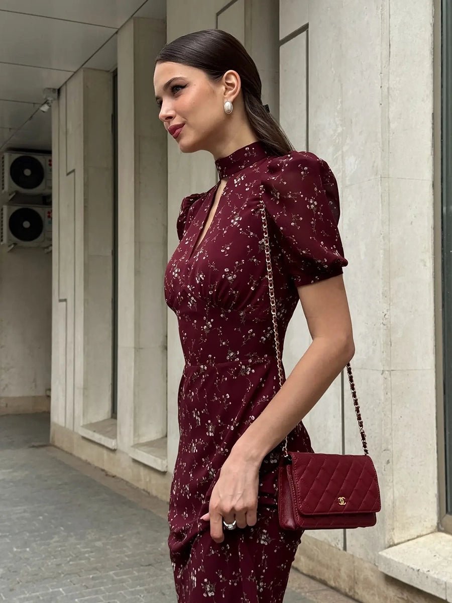 Agenvi Elegant Floral Printed Hollow Floral Maxi Dressmaxi dressCelidiorCelidiorCJLY272931501AZ