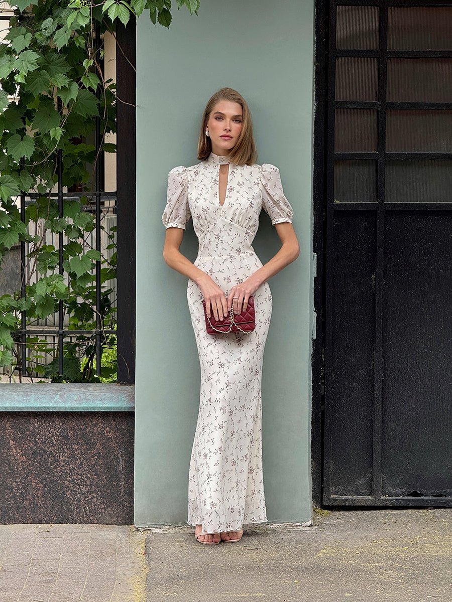 Agenvi Elegant Floral Printed Hollow Floral Maxi Dressmaxi dressCelidiorCelidiorCJLY272931504DW
