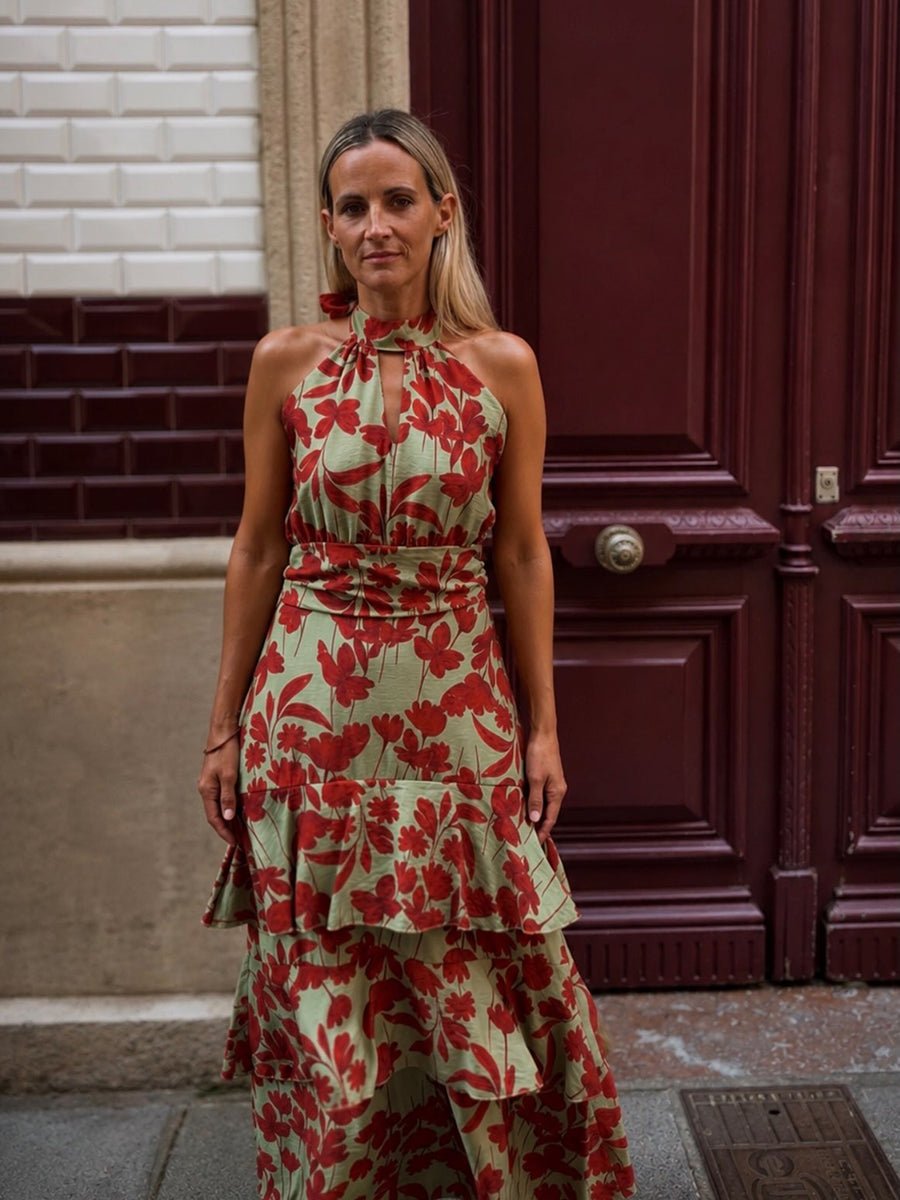 Agisell Vintage Floral Sleeveless Backless Ruffle Set Dressmaxi dressCelidiorCelidiorCJLY297450101AZ12null