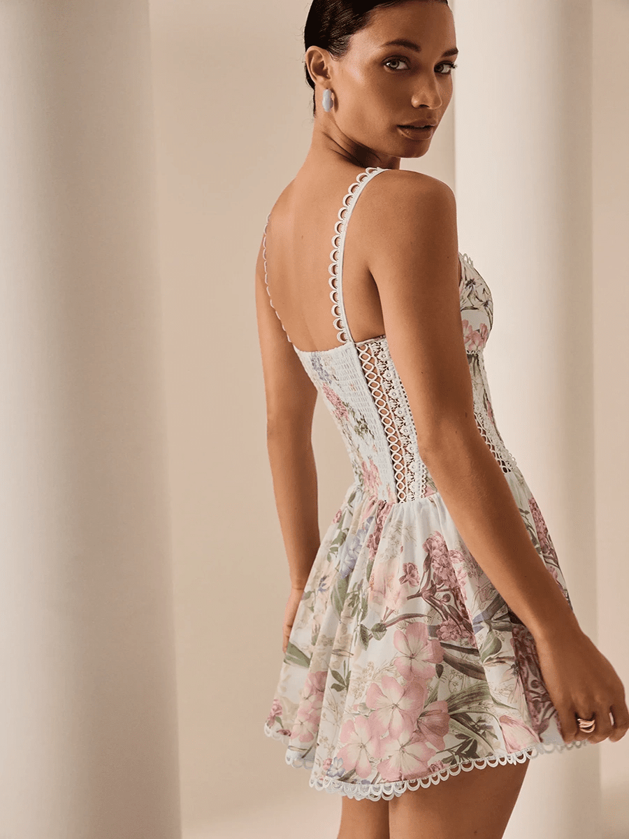 Agyne Sexy Printed V-Neck Lace A-Line Dressmini dressCelidiorCelidiorCJLY285081301AZ1null
