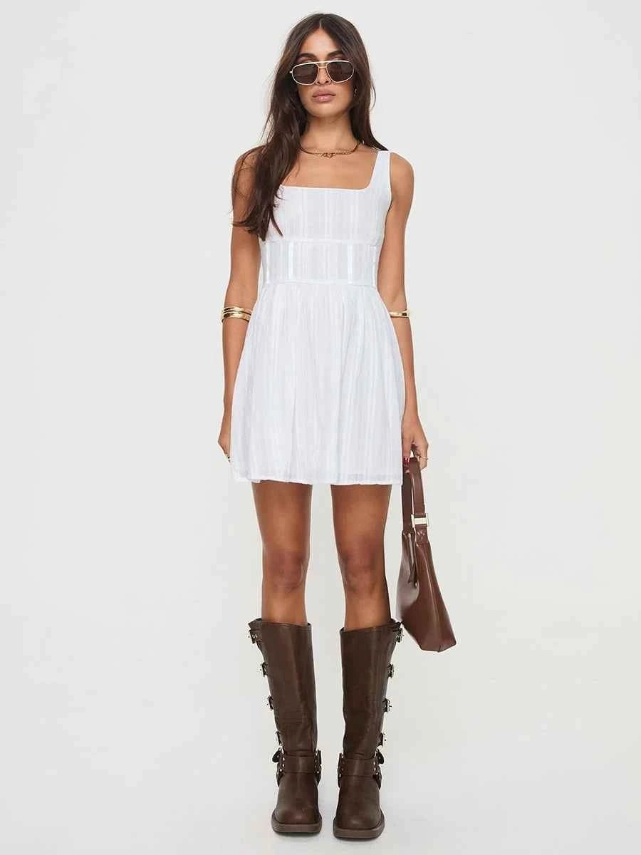 Ahina Square Collar Off Shoulder Sleeveless Dressmini dressCelidiorCelidiorCJLY205640001AZ