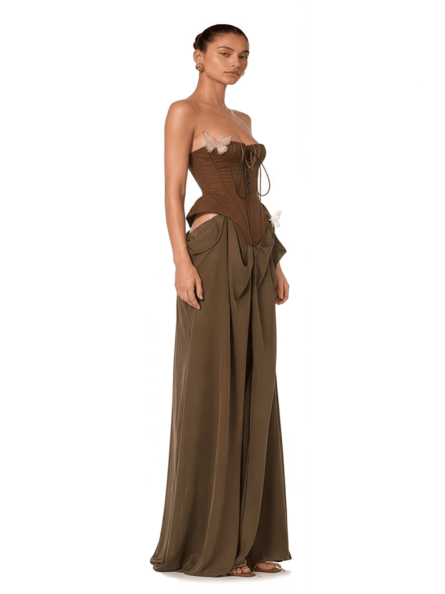Ahinmayi Midriff Butterfly Decorative Hem Dressmaxi dressCelidiorCelidiorCJLY237033401AZnull