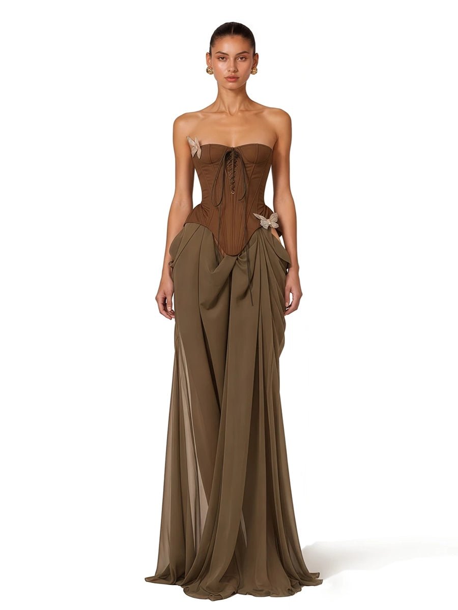 Ahinmayi Midriff Butterfly Decorative Hem Dressmaxi dressCelidiorCelidiorCJLY237033401AZnull