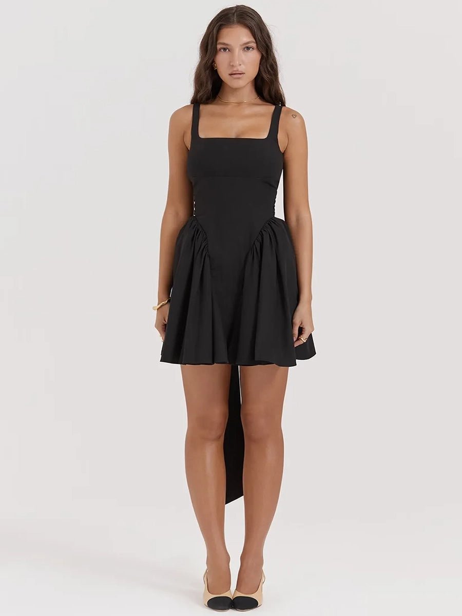 Allegra Square Neck Sleeveless Dress With Backless Bowmini dressCelidiorCelidiorCJLY230989104DWnull