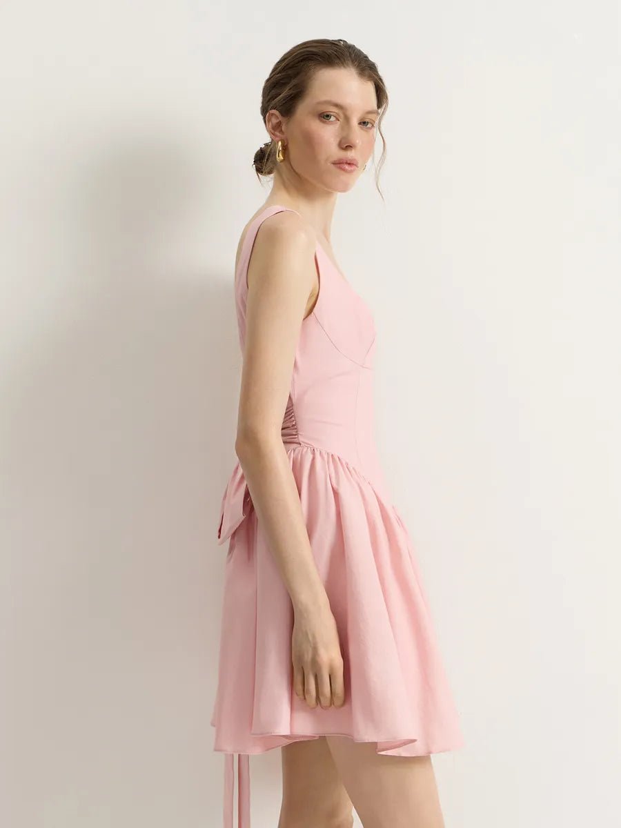 Allegra Square Neck Sleeveless Dress With Backless Bowmini dressCelidiorCelidiorCJLY230989104DWnull