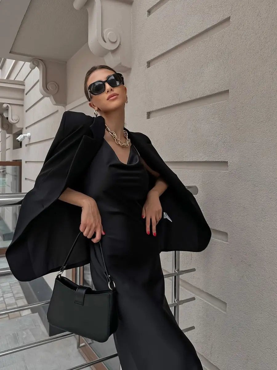 Amara Satin Solid Color Swinging Collar Evening DressApparel & Accessories > Clothing > Dresses > Evening DressesCelidiorCelidiorCJLY179105313MNnull