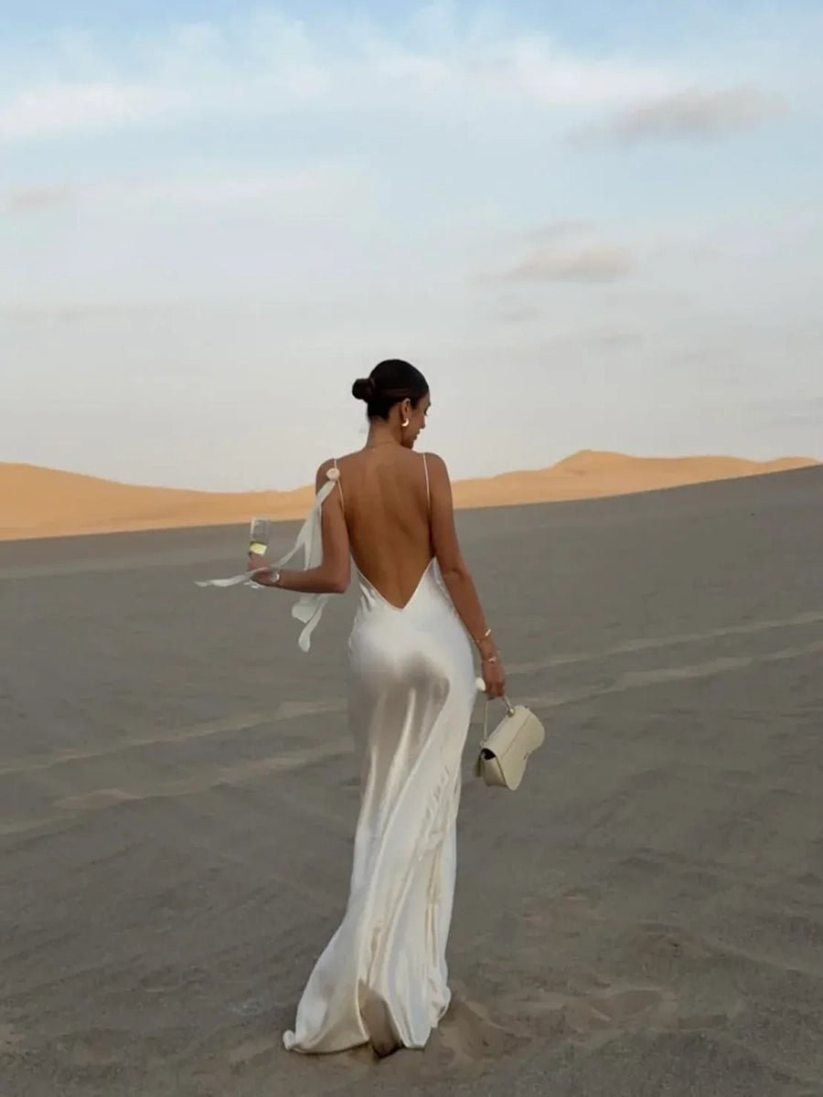 Amita Backless White Suspender Flower Dressmaxi dressCelidiorCelidiorCJLY227422901AZ