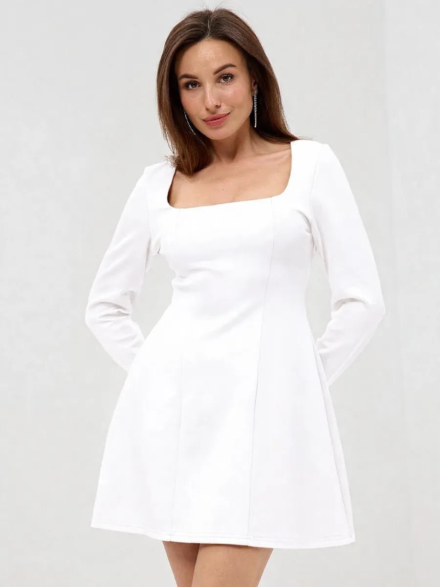 Andra Slim Fit Square Collar Long Sleeve Dressmini dressCelidiorCelidiorCJLY216322604DWnull