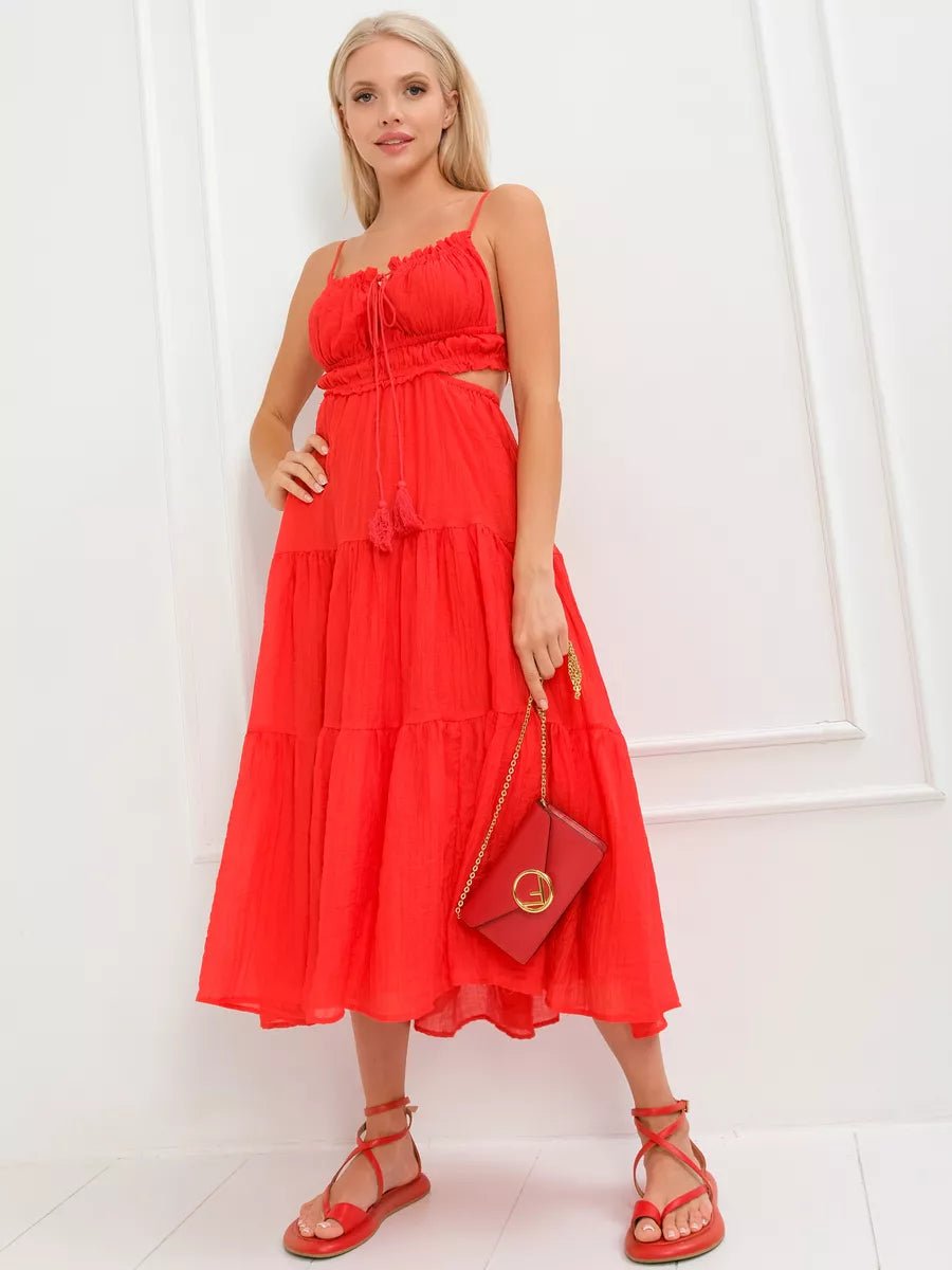 Aneurin Hollow Backless Stitching Big Swing Dressmidi dressCelidiorCelidiorCJLY202033513MNnull