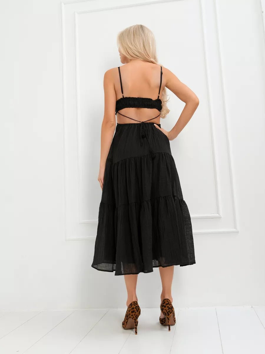 Aneurin Hollow Backless Stitching Big Swing Dressmidi dressCelidiorCelidiorCJLY202033529CXnull