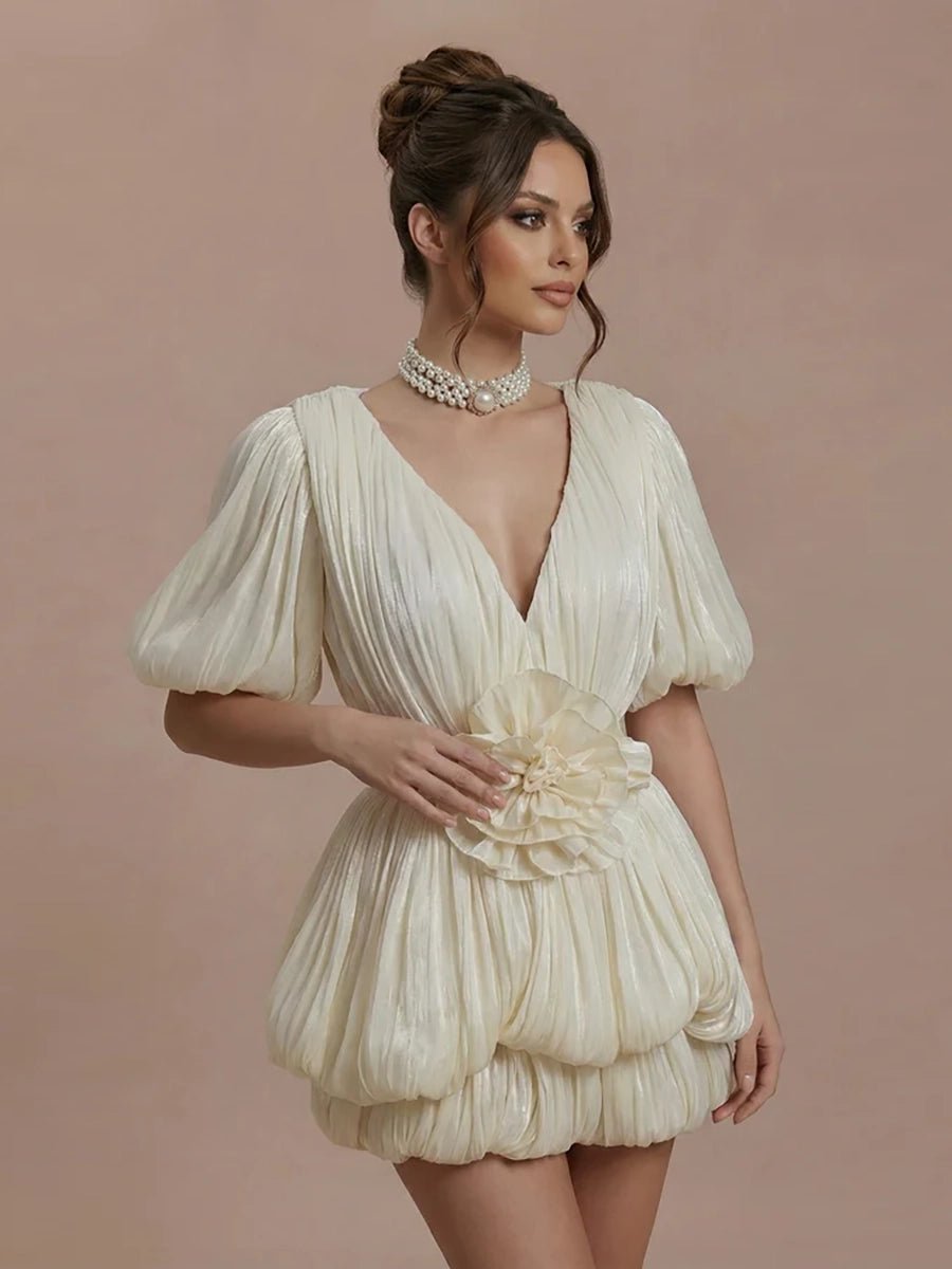Anis Floral Ruffle Patchwork Design Mini Dressmini dressCelidiorCelidiorCJLY283270101AZnull