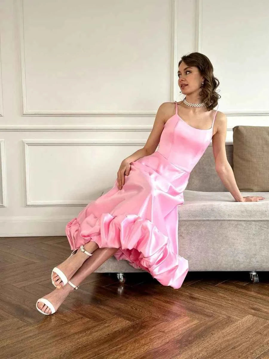 Aphrodite Flower Swing Three-dimensional Flower A- Line Dress - Celidior