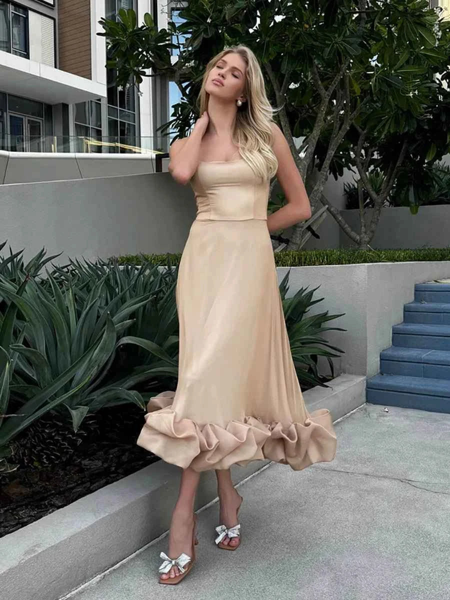 Aphrodite Flower Swing Three-dimensional Flower A- Line Dress - Celidior