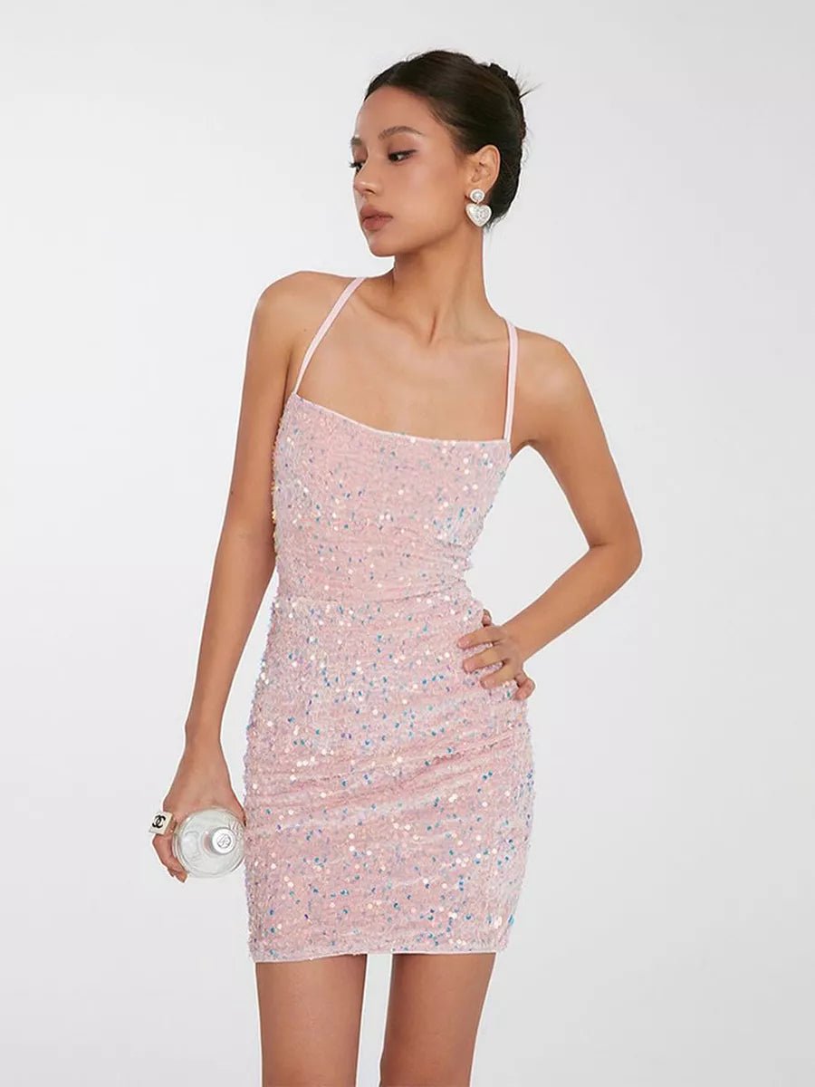 Areli Sequined Suspender Short DressdressesCelidiorCelidiorCJLY199683907GT