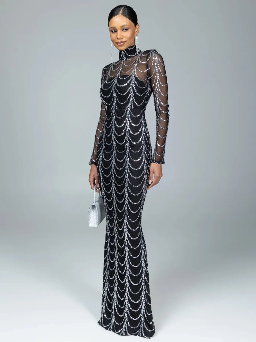 Arissa Sequins Long Sleeve Maxi DressApparel & Accessories > Clothing > Dresses > Maxi DressesCelidiorCelidiorCJWL154424701AZnull