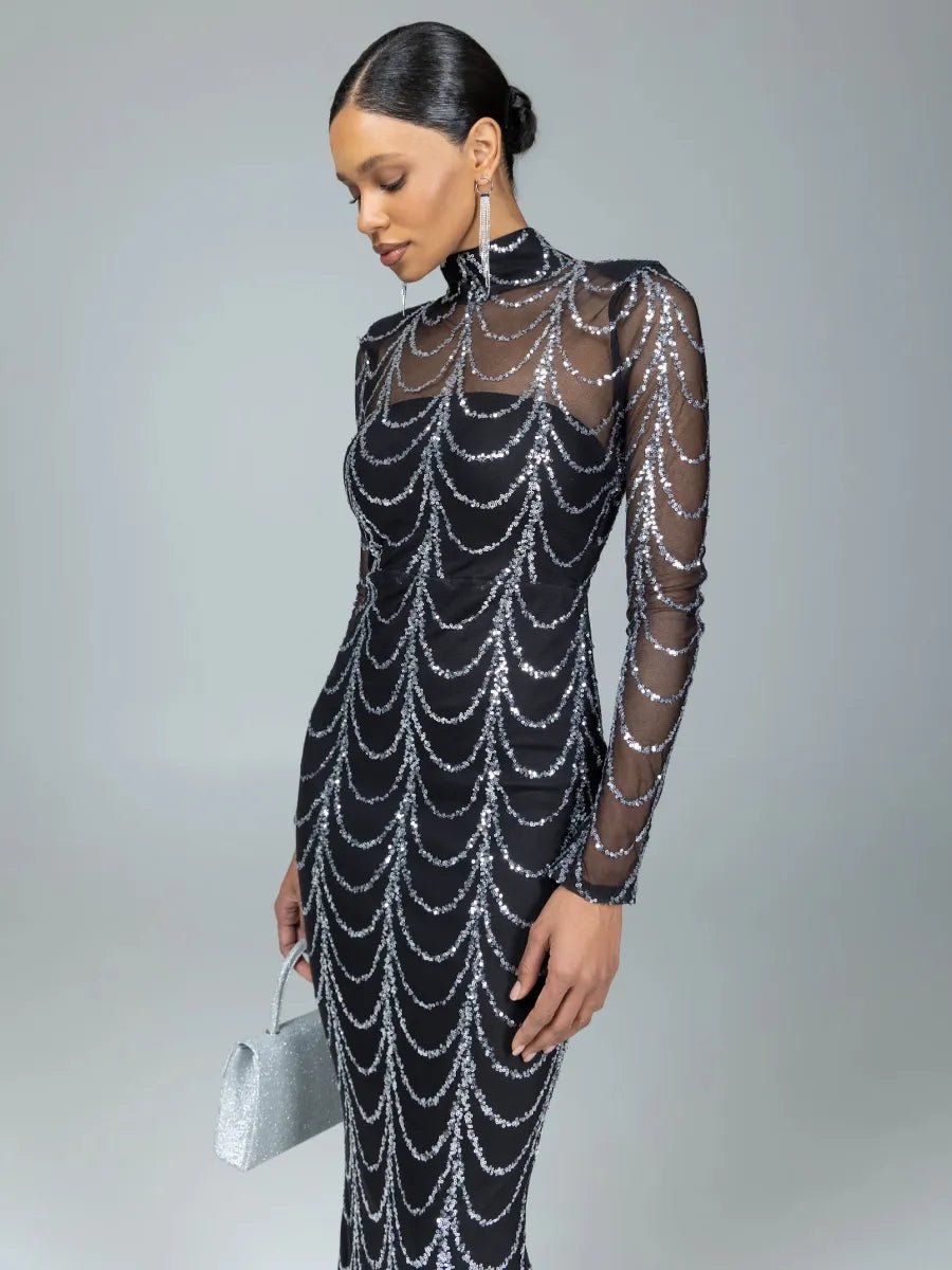 Arissa Sequins Long Sleeve Maxi DressApparel & Accessories > Clothing > Dresses > Maxi DressesCelidiorCelidiorCJWL154424701AZnull