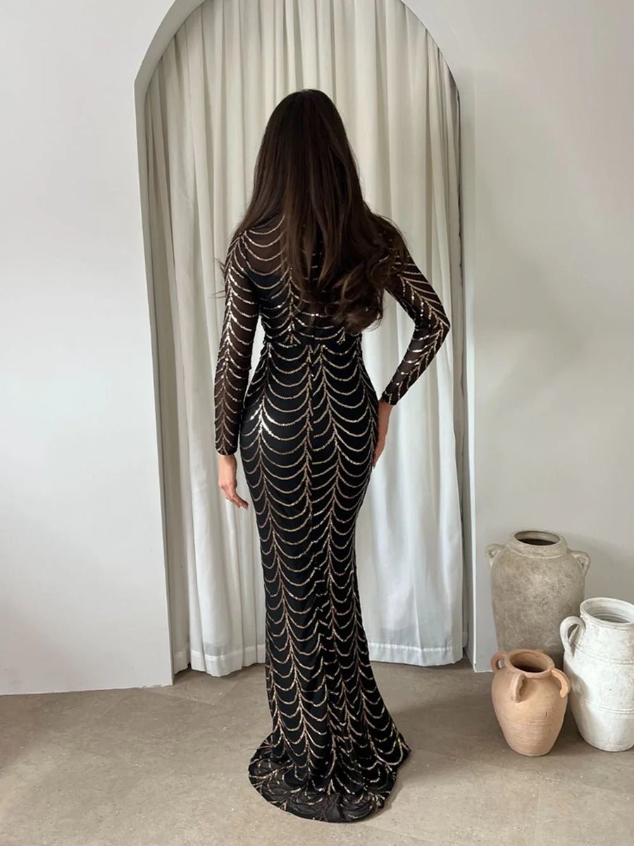 Arissa Sequins Long Sleeve Maxi DressApparel & Accessories > Clothing > Dresses > Maxi DressesCelidiorCelidiorCJWL154424705EVnull
