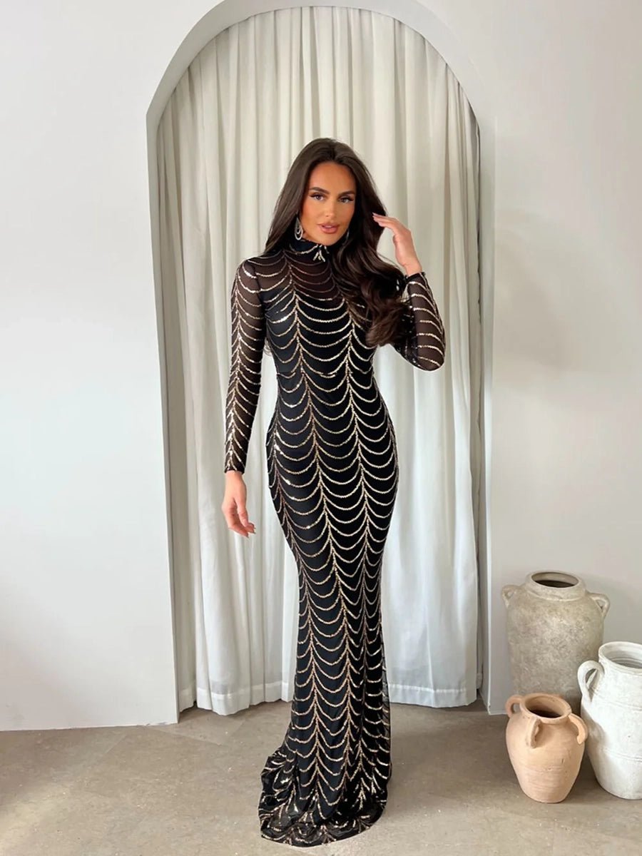 Arissa Sequins Long Sleeve Maxi DressApparel & Accessories > Clothing > Dresses > Maxi DressesCelidiorCelidiorCJWL154424705EVnull