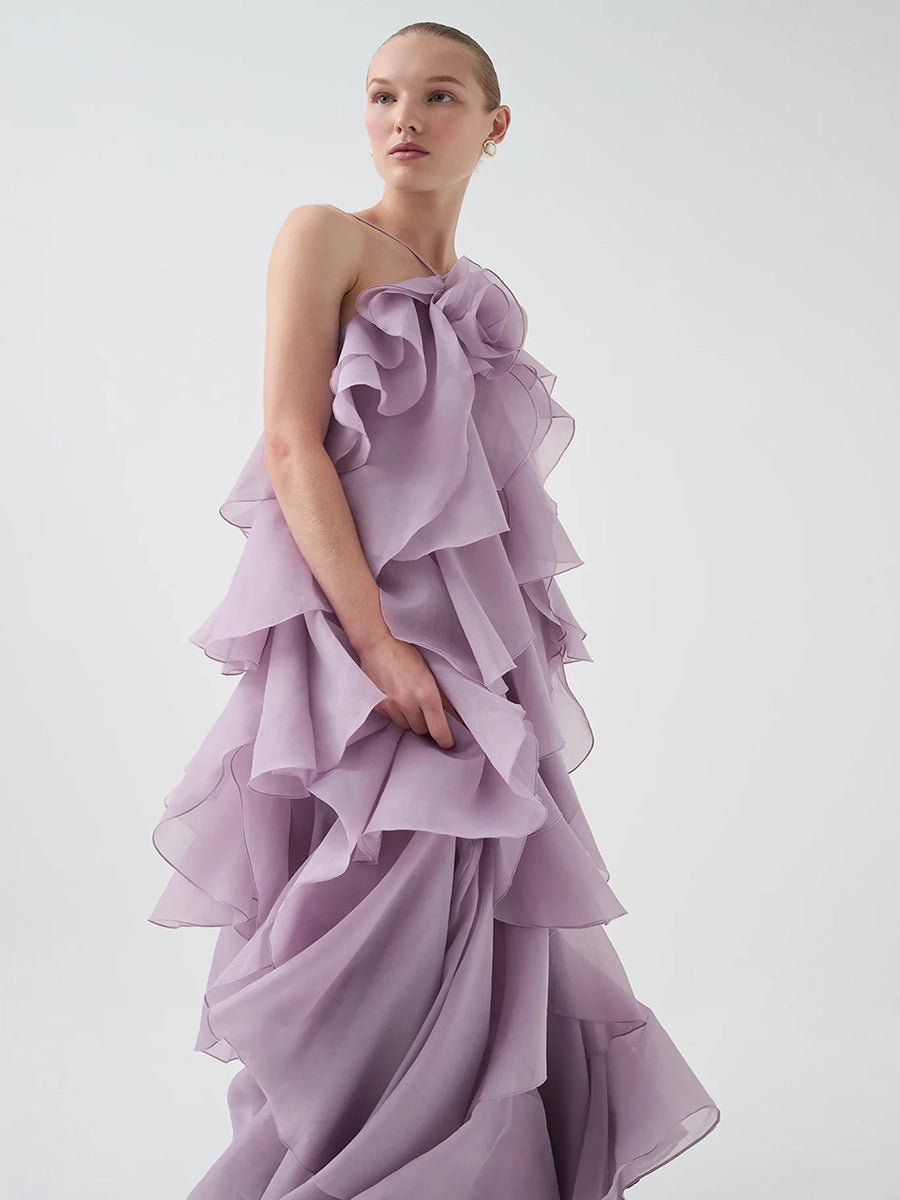 Atih Floral Halter Neck Backless Ruffled Maxi Dressmaxi dressCelidiorCelidiorCJLY283398113MNnull