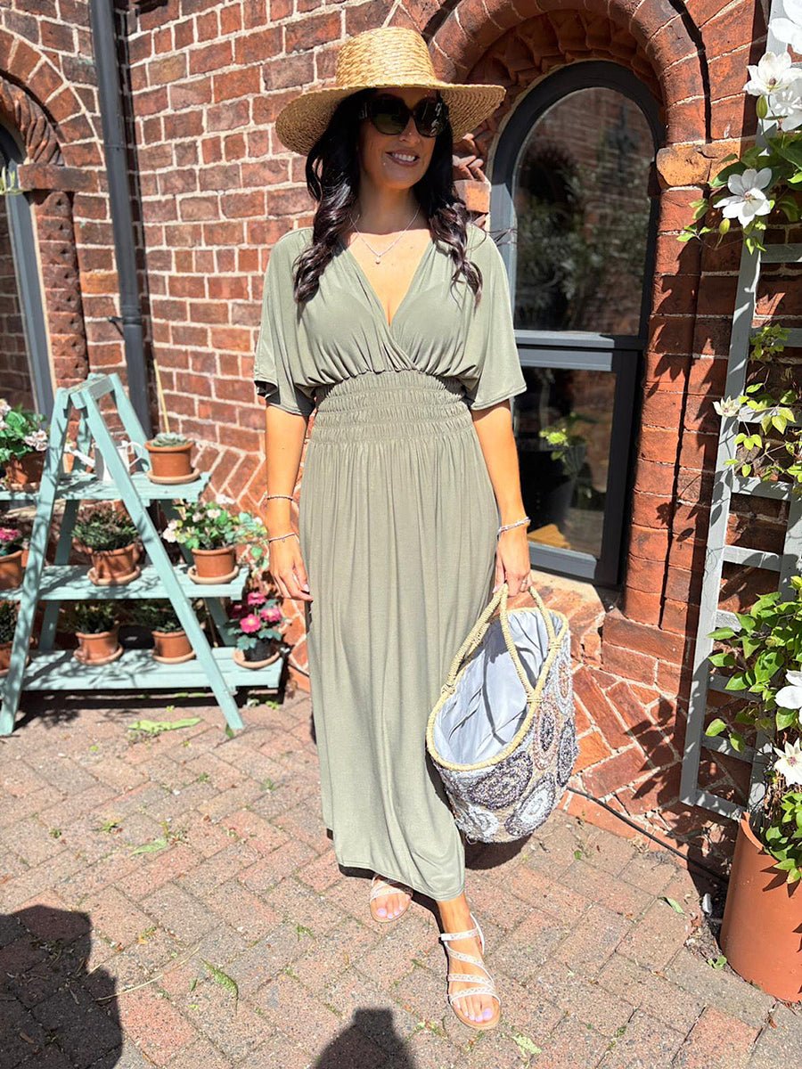 Aydan Bat - sleeved V - neck Slit DressOtherCelidiorCelidiorCJLY201419301AZ