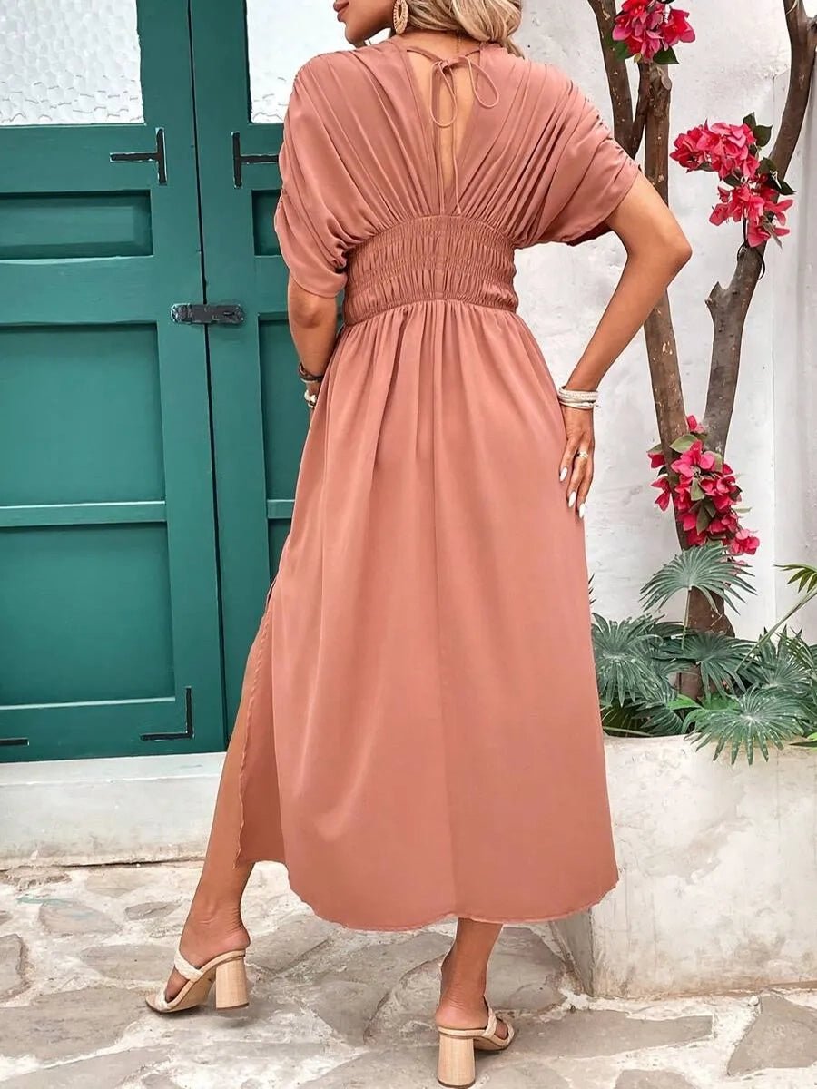 Aydan Bat - sleeved V - neck Slit DressOtherCelidiorCelidiorCJLY201419301AZ