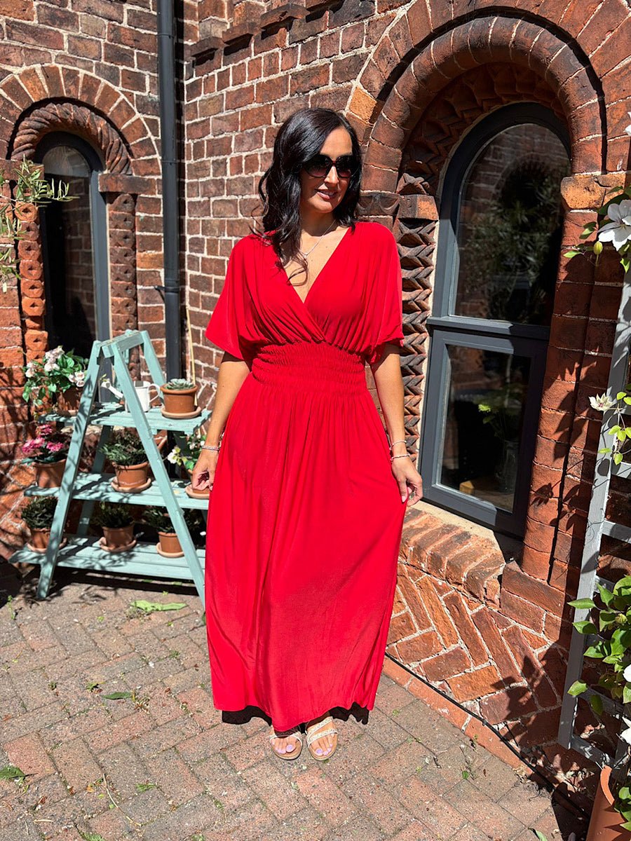 Aydan Bat - sleeved V - neck Slit DressOtherCelidiorCelidiorCJLY201419317QJ