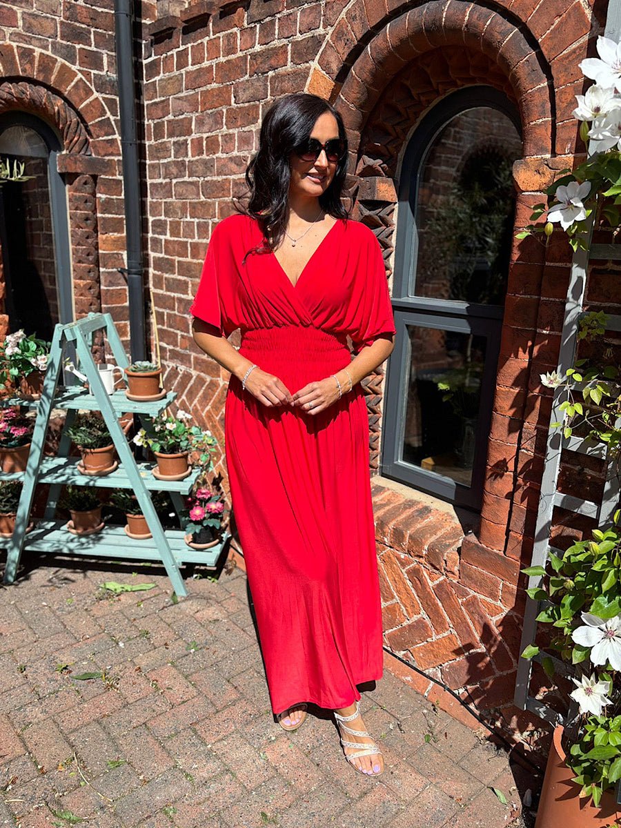 Aydan Bat - sleeved V - neck Slit DressOtherCelidiorCelidiorCJLY201419317QJ