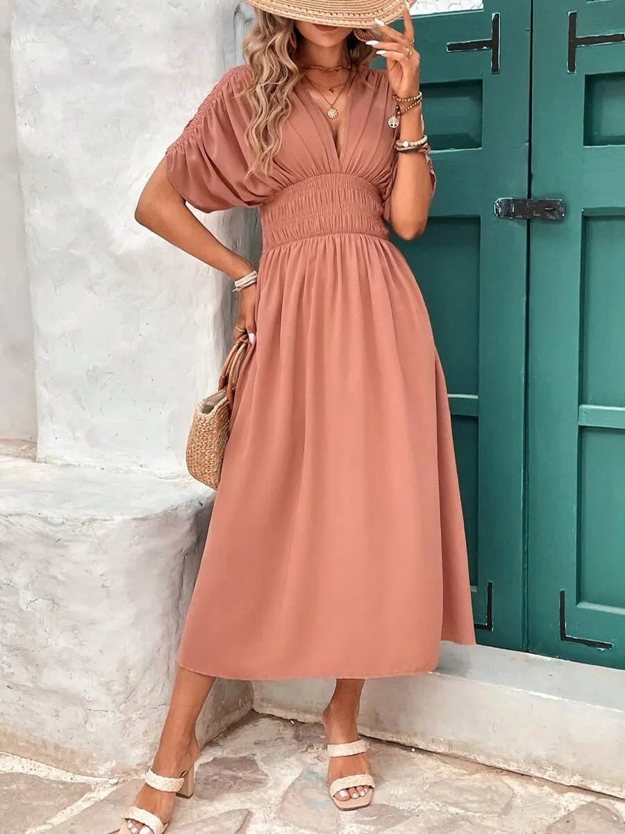 Aydan Bat - sleeved V - neck Slit DressOtherCelidiorCelidiorCJLY201419333GT