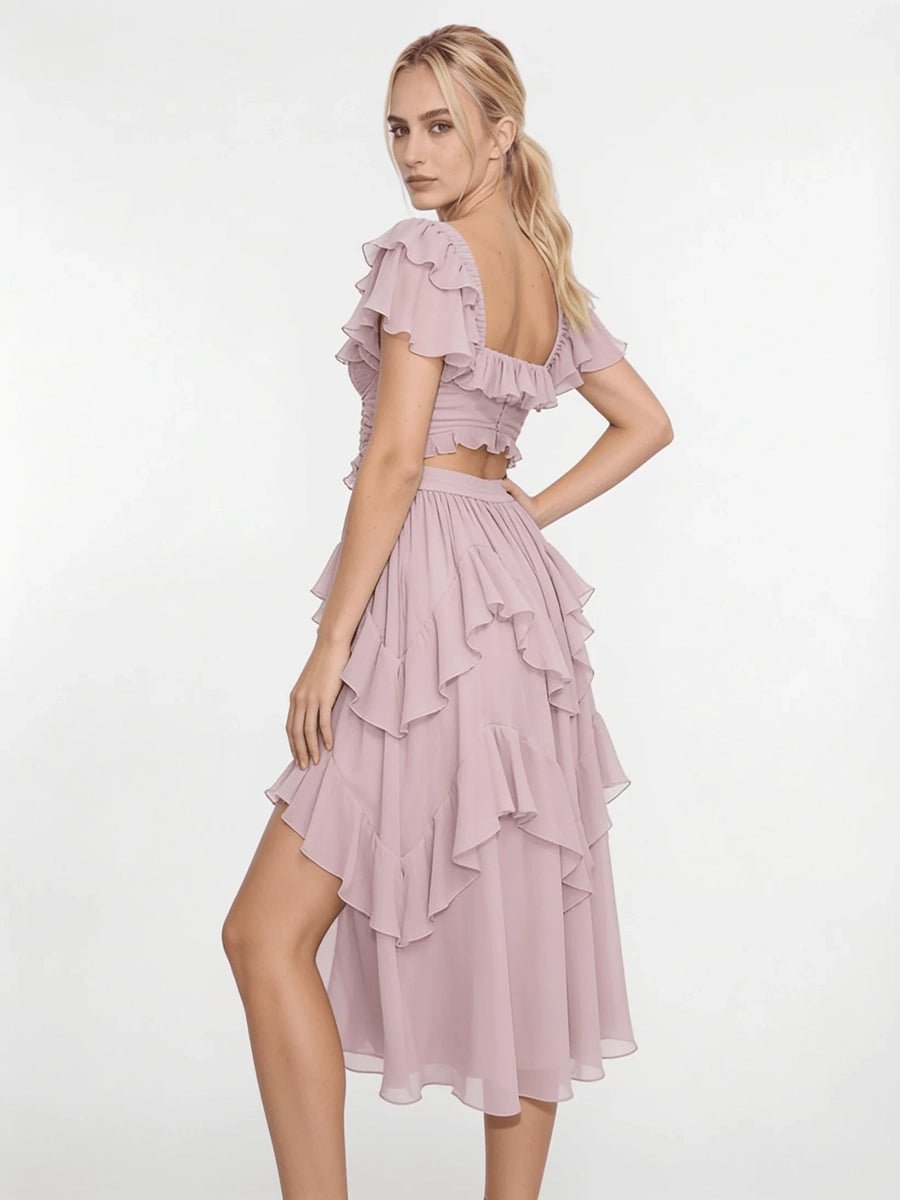 Aynard Summer Ruffled Short Sleeved Dressmidi dressCelidiorCelidiorCJLY205744101AZnull